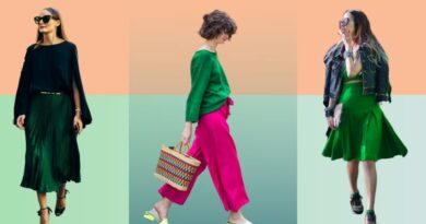 phối trang phục màu xanh